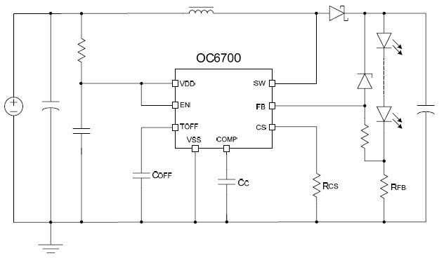 OC6700內(nèi)置_MOS直流升壓_LED恒流驅(qū)動(dòng)器