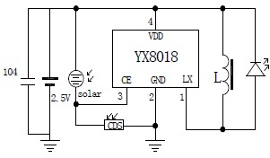 YX8018 兩節(jié)電池應(yīng)用原理圖