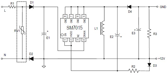 SM7015_AC-DC電源管理芯片_PWM開關(guān)芯片